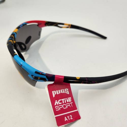 Pugs Unisex Sunglasses Model A12 Active Sport UV400 Multismoke Paint Spatter NEW - Picture 9 of 11
