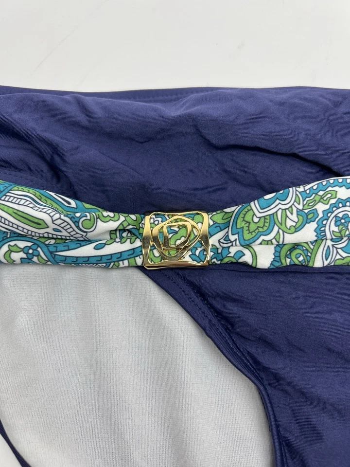 Antonio Melani Bikini Bottom Womens Large Blue Colorful Paisley Sash Swim Beach - Image 3 of 4