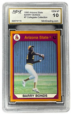 1990 Arizona State Barry Bonds Gem Mint 10 Collegiate Collection HoF Giants psa