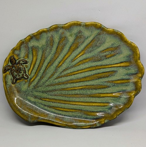 Koepnick Art Pottery Tray Dish Large Trinket Dish Sea Turtle Coastal Beach - 第 1/11 張圖片