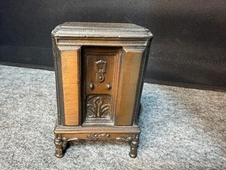 Vintage Majestic Antique Radio Metal Coin Bank