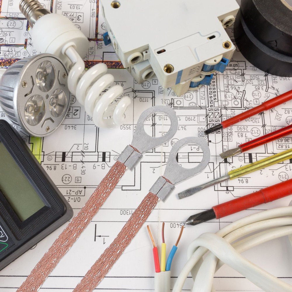 100 Pcs Bonding Wire Ground Grounding Copper Braided Belt Strap Cable