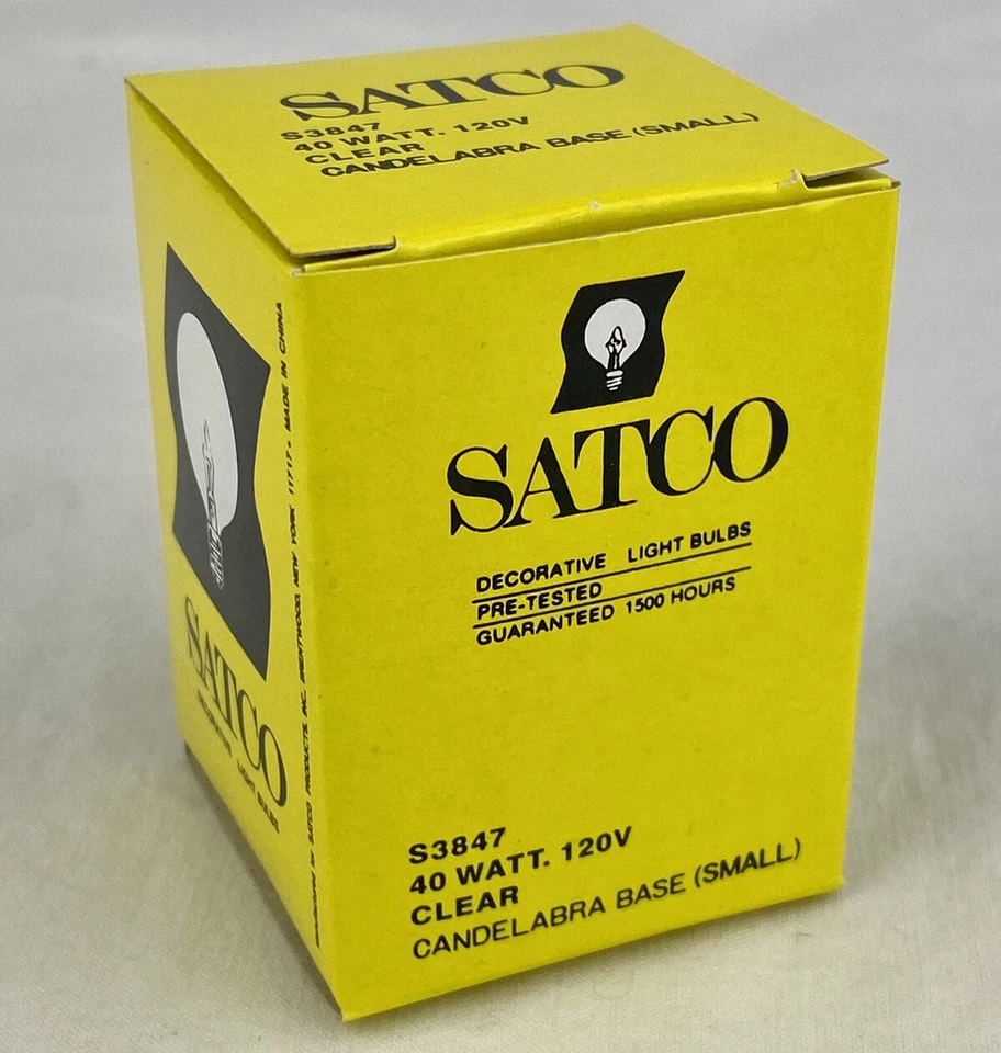 Satco S3847 120V Candelabra Base 40 Watt G12.5 Light Bulb ~ Clear - Image 3 of 4