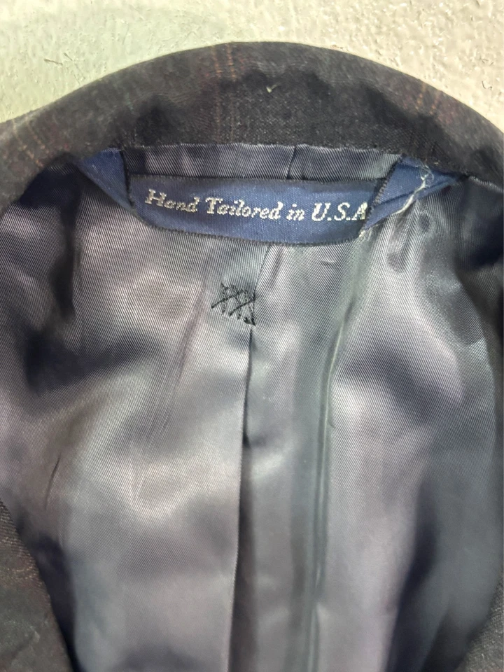 Traje Pantalón Alexander Julian 40S 34x29 2 piezas Años 90 De Colección Rojo Carbón Rayas Lana EE. UU. Foto 4 de 4