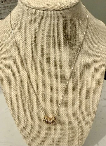 Vintage Sterling Silver  Necklace 7 Rings Of Luck 925