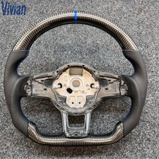 Real Carbon Fiber Steering Wheel For Volkswagen Golf Mk7 Gtir 2015-2020 Blue Real Carbon Fiber Steering Wheel For Volkswagen Golf Mk7 Gtir 2015-2020 Blue