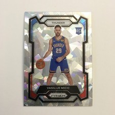 2023-24 Select Prizms Red Cracked Ice #290 Vasilije Micic RC Rookie Thunder