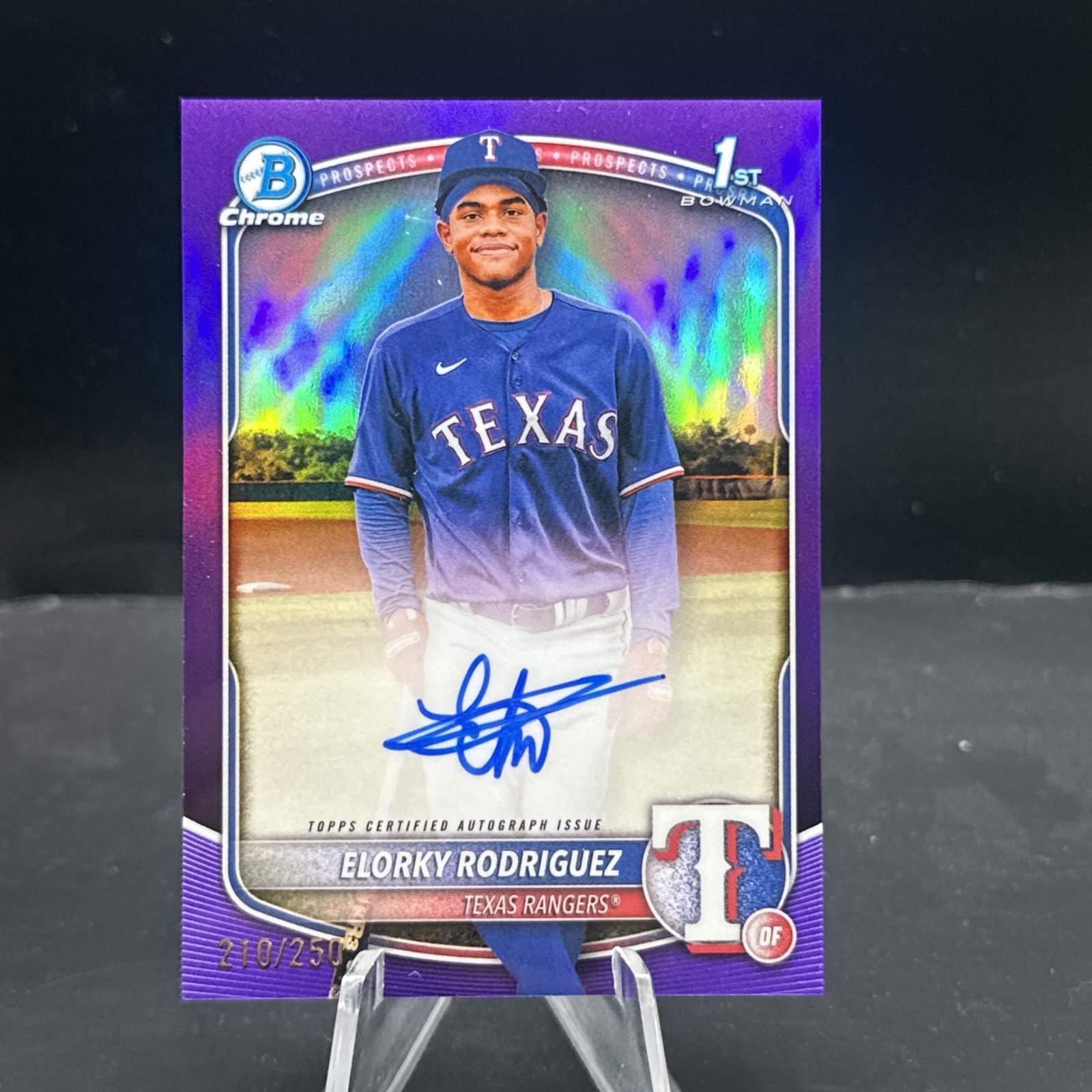 2025 1st Bowman Chrome #CPA-ER Elorky Rodriguez Auto Purple Refractor /250