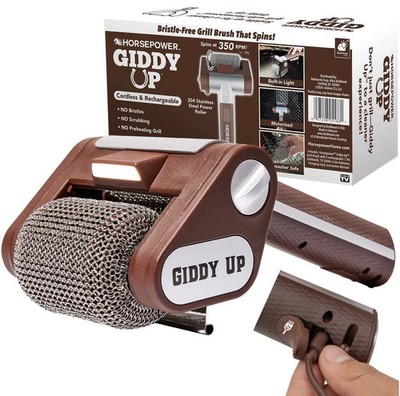 HorsePower Giddy Up Grill Cleaner AS-SEEN-ON-TV, Cordless, Rechargeable BBQ Tool