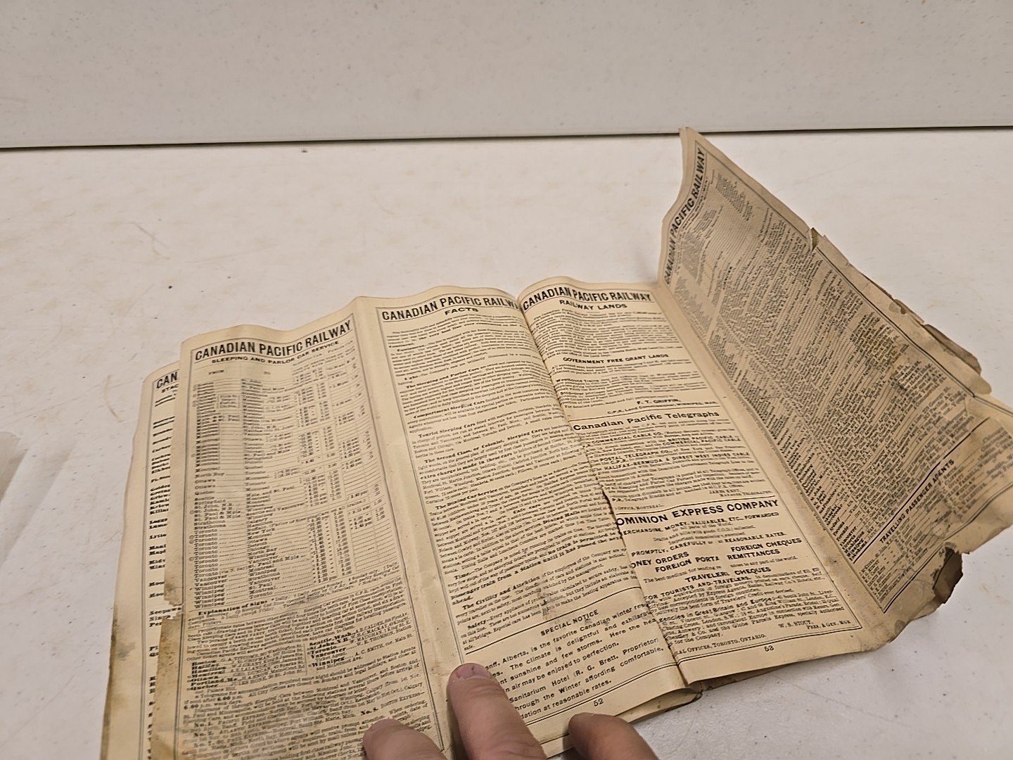 Antique Jan 1906 Canadian Pacific Railway Intercontinental Railroad Time Table