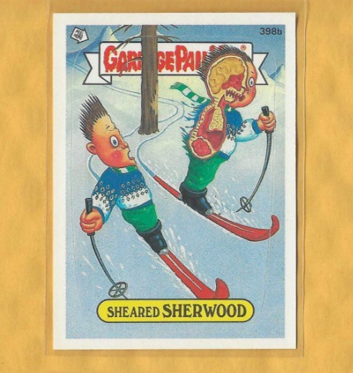 Sheared SHERWOOD #398b 1987 Garbage Pail Kids trading card — raw and PSA graded price guide