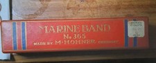 Vintage Marine Band M Hohner Harmonica No 365 .Made In Germany Key Of G. Nice..