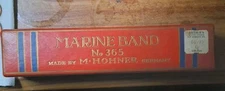 Vintage Marine Band M Hohner Harmonica No 365 .Made In Germany Key Of G. Nice..