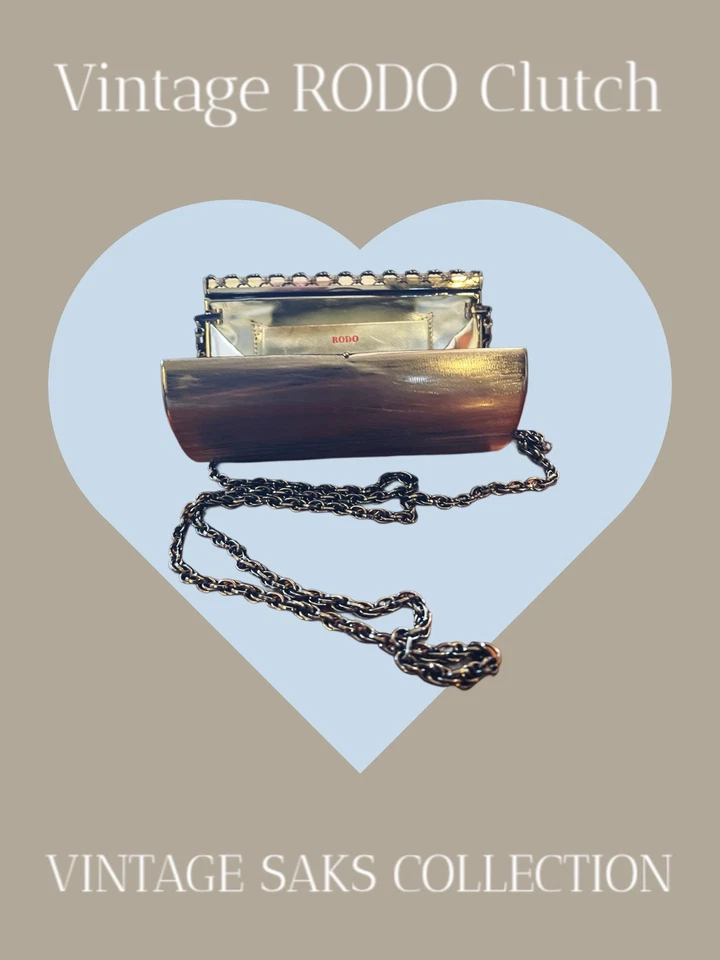 Vintage Rodo Saks Fifth Avenue Clutch with Shoulder Chain - Image 3 of 4