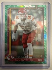 2025 Topps Chrome Football /99 George Karlaftis Green Refractor KC Chiefs