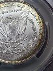 1890-O CAC MS60 Rainbow 🌈 Crescent Reverse Morgan Silver Dollar Colorful Toner