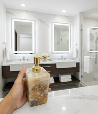 5" Agate Stone Kitchen  Bathroom Soap Dispenser Handmade Gemstone Bathroom Deco