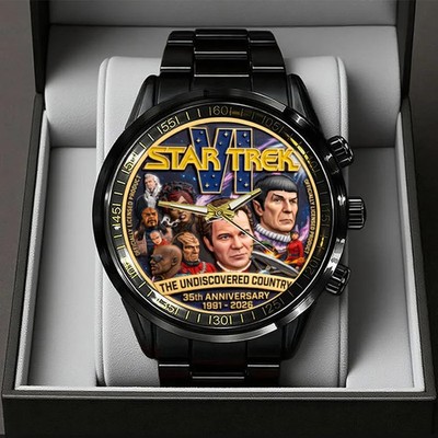 Star Trek VI: The Undiscovered Country 35th Anniversary Black Stainless Steel Wa