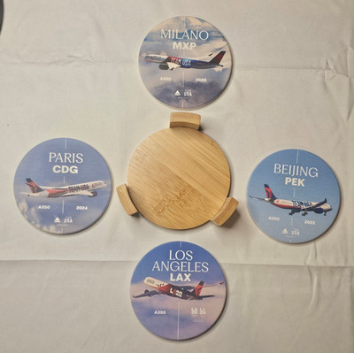 Delta Air Lines Team USA Ceramic Coaster Set 2026 - Collector's Item NEW / RARE