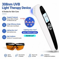 Handheld 308nm UVB Light Therapy Device 6 Diodes for Skin Wellness with Goggles