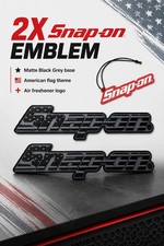 2pk Snap On Tool Box Flag Logo Emblem Matte Black Plastic Badge Decal 8 Gift