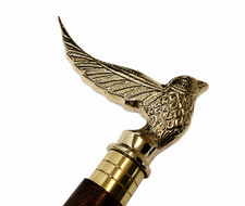 Brass Falcon Head Handle Walking stick Decorative Wooden Cane Stick for Gift