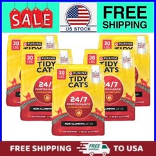  5pack Purina Tidy Cats Non-Clumping Litter, 24/7 Performance Odor Control 30lb