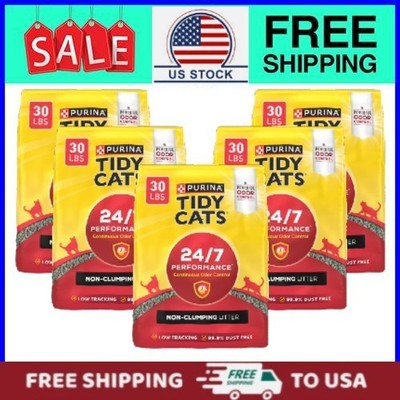 (5pack) Purina Tidy Cats Non-Clumping Litter, 24/7 Performance Odor Control 30lb