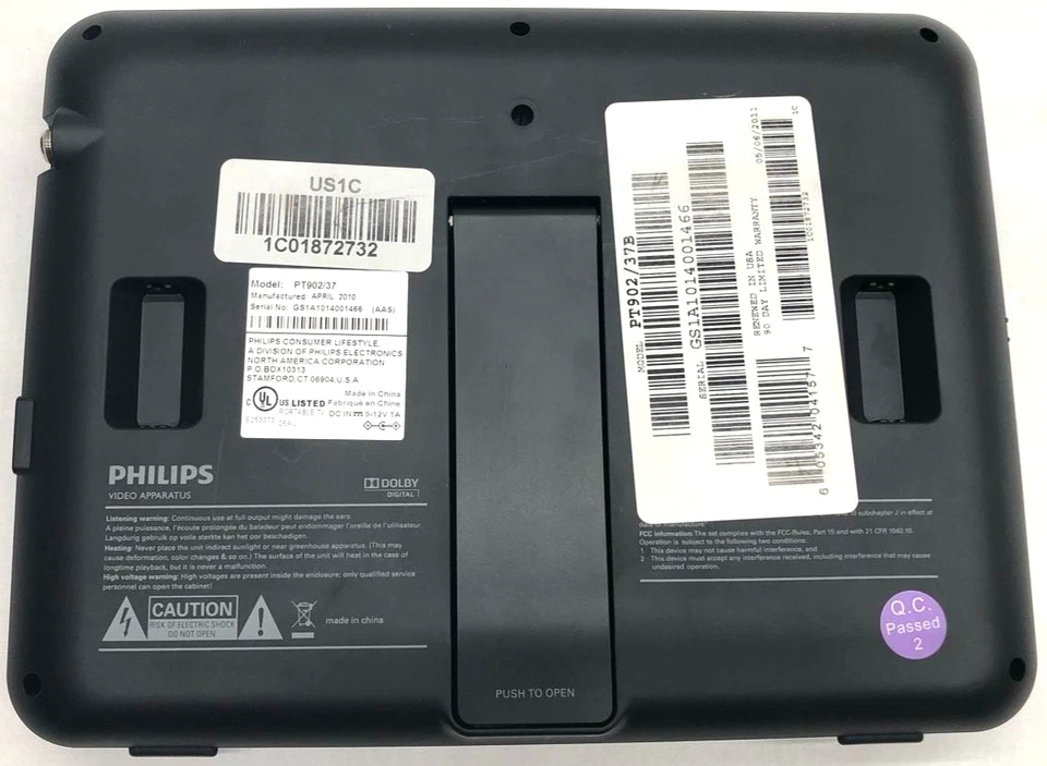 Philips PT902 Portable LCD Digital TV & FM Radio 9in Screen Antenna Remote DTV - Image 3 of 3