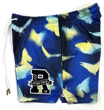 Ryoko Rain Mens Active Gym Shorts Size M Butterfly Effect All Over Print Mesh