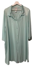 Vanity Fair Vintage Silky Blue Housecoat Nightgown w Pocket Size XL
