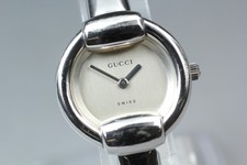 Near MINT GUCCI 1400L 23mm Silver Dial Quartz Women's Bangle Watch From JAPAN