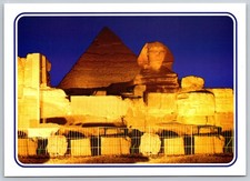 Great Sphinx and Pyramid of Giza Night Sound and Light Show Egypt Postcard