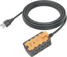 Workshop Power Strip, 6-Outlets Strip with 15 FT Extension Cord, Heavy Duty 14/3