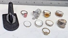 Sterling .925 Assorted Lot of Designer and vtg rings 60.25g  10 rings