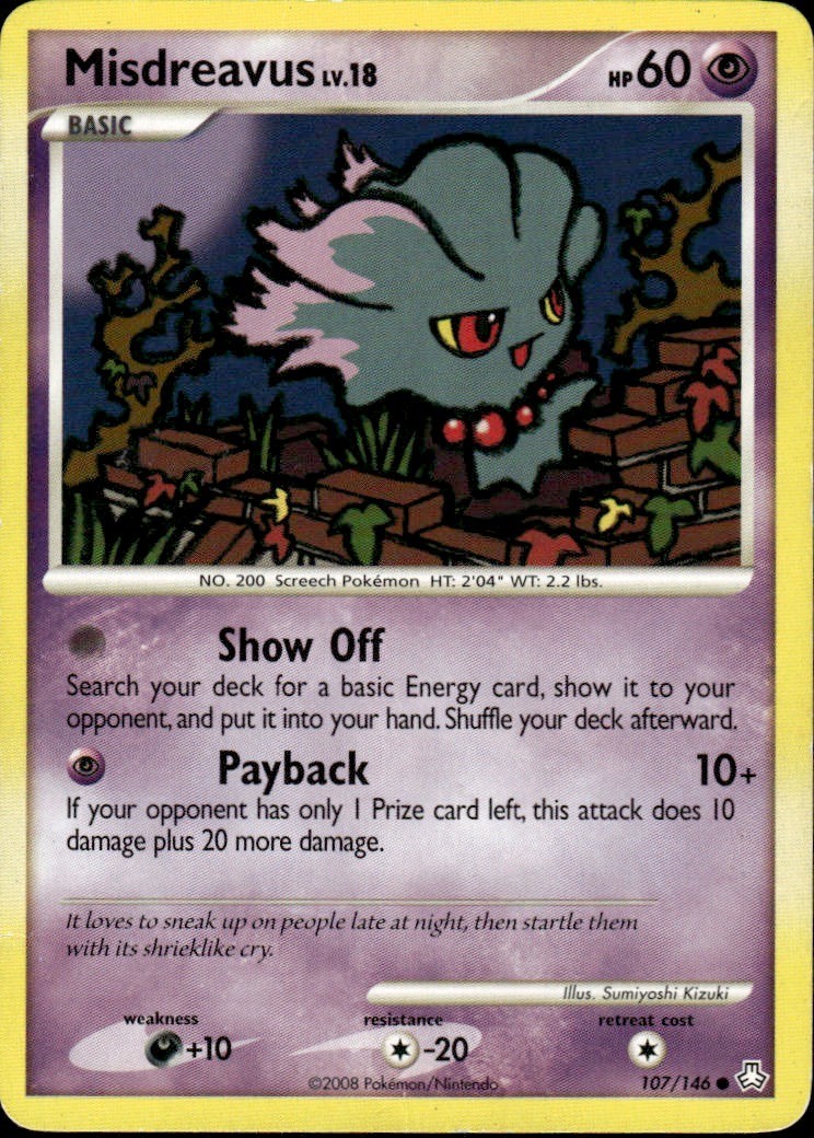 Misdreavus Common Legends Awakened 107/146 Psychic Normal Pokemon Card