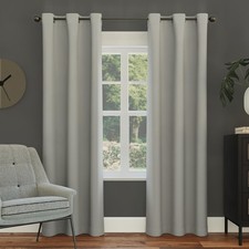 Stylish Grommet Top Blackout Curtain 40"x84" - Energy Efficient Silver Gray
