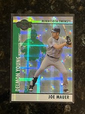 2008 Topps Co-Signers Hyper Plaid Green Refractor /25 Joe Mauer Twins