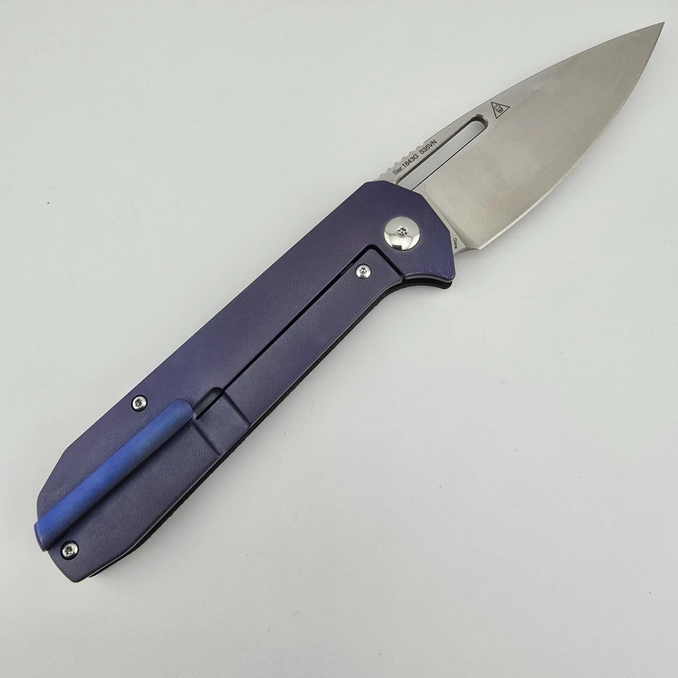 Artisan Cutlery Arion Folding Knife S35VN Spear Point Titanium Micarta 1843G - Image 2 of 4