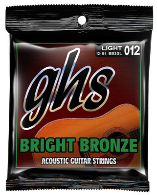 GHS Bright Bronze Acoustic Guitar Strings BB30L 12-54 light