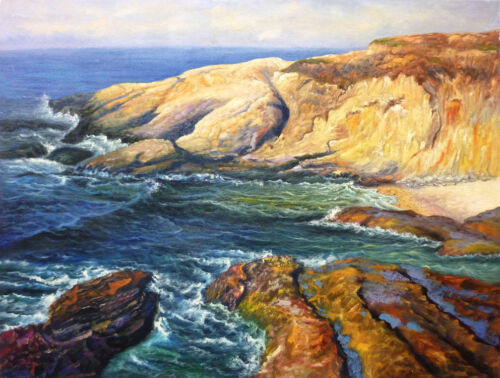 Pintura al óleo de paisaje marino - Guy Orlando ROSA -90x65 cm / estirada - Imagen 1 de 11