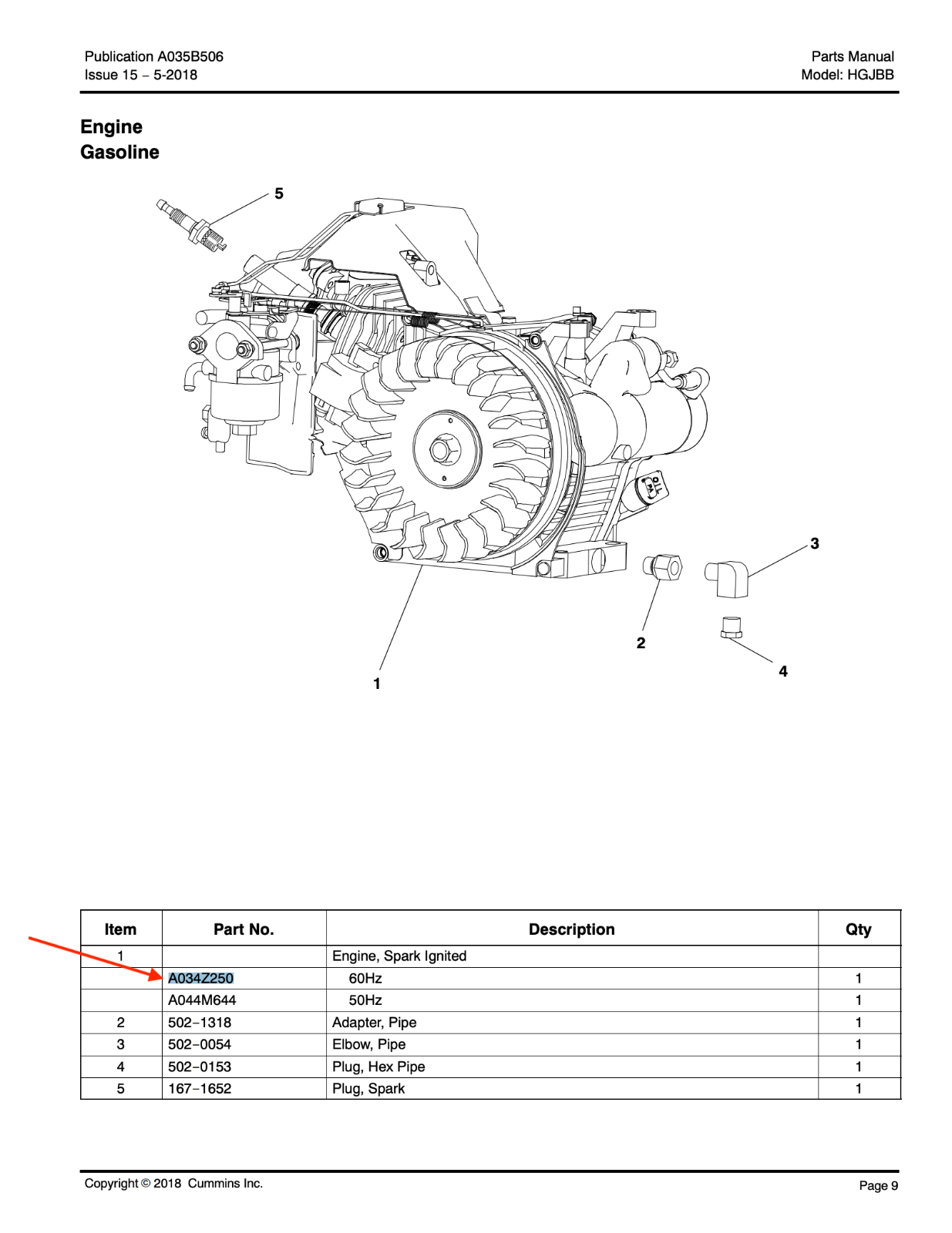New Onan OHC Gasoline RV Engine P/N: A034Z250 60Hz HGJBB | Robin Subaru ...