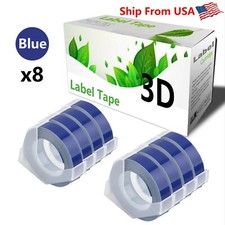 8PK Blue Dymo 3D Label Tape for Dymo Organizer Xpress 12965 Label Makers