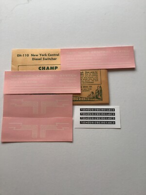 Champ Decals HO Scale EH-110: New York Central Diesel Switcher H-3