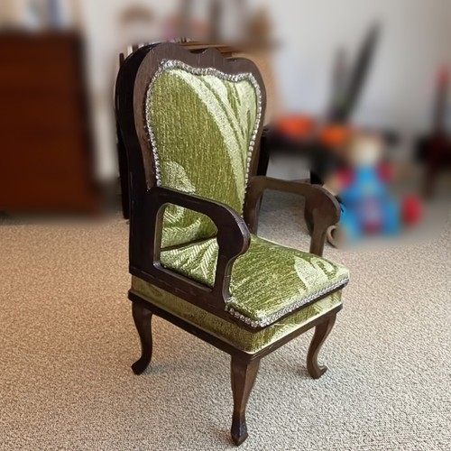 1/6 Scale Dolls House Miniatures Green Furniture Unfinished Single Sofa Vintage* - Picture 14 of 16