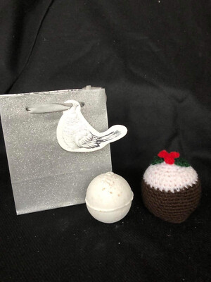 Badebombe Weihnachtspudbezug mit Badebombe, Geschenktüte, ideal für Weihnachten