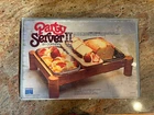 Vintage Party Server II by Corning 2 Pyrex Amber Loaf Pans Trivet Wood Cradle