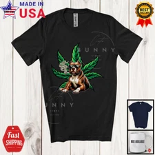 Pit Bull Sunglasses Smoker, Humorous Puppy Owner, 420 Stoner Smoker Group Shirt