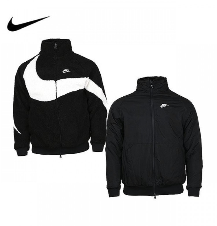 Nike Big Swoosh Reversible Boa Jacket Asia Sizing BQ6546-011 / 100%  Authentic