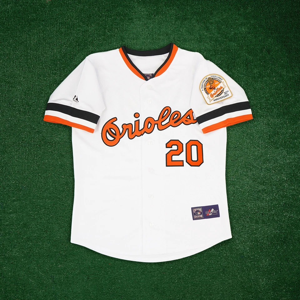 Camiseta deportiva blanca Frank Robinson 1984 Baltimore Orioles Cooperstown 30th Home para hombre Foto 2 de 4